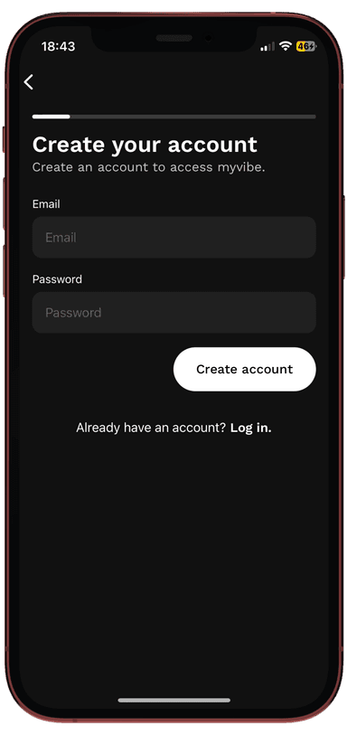 Create account Screen